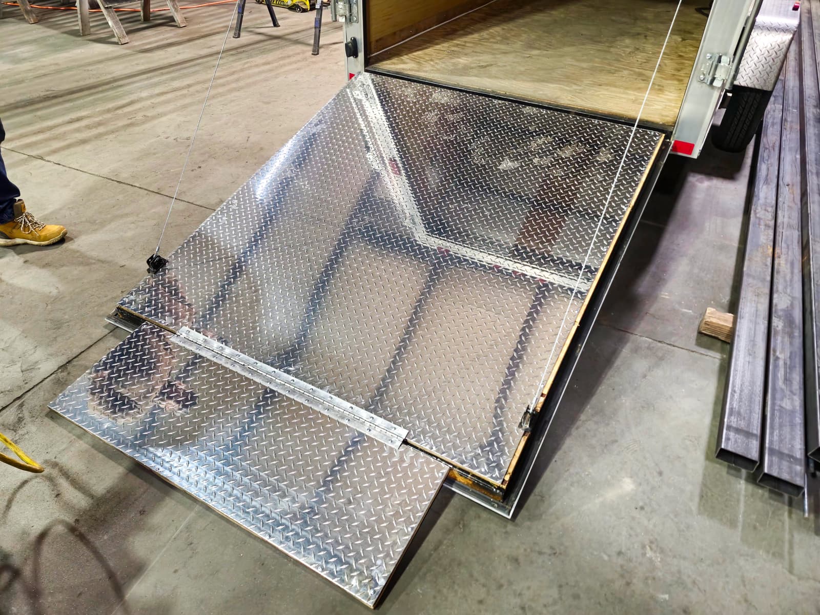 Aluminum trailer ramp welding and repair project.