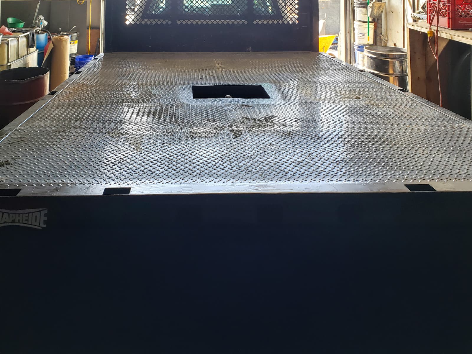 Custom truck metal modification and welding work.