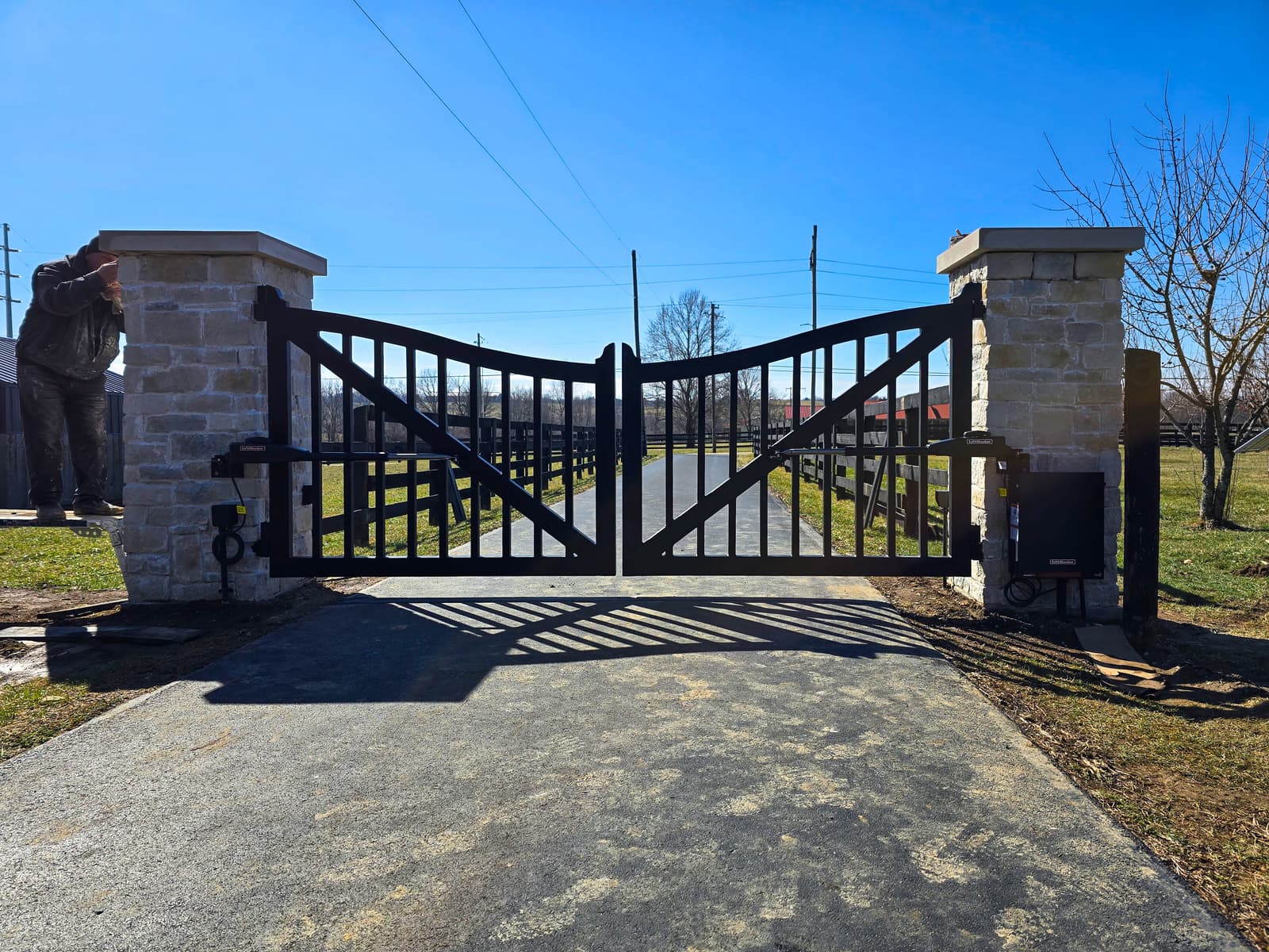 ASB Ornamental Metal Gate And Liftmaster Motor Installation photo in gates work, Central Kentucky.