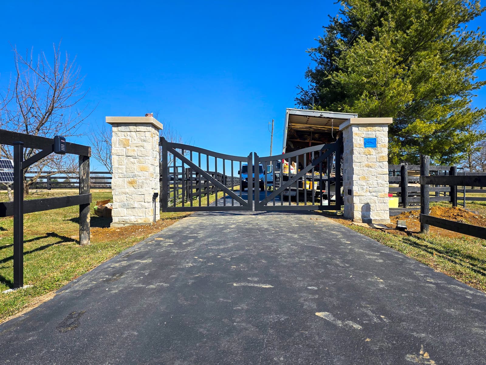 ASB Ornamental Metal Gate And Liftmaster Motor Installation photo in gates work, Central Kentucky.