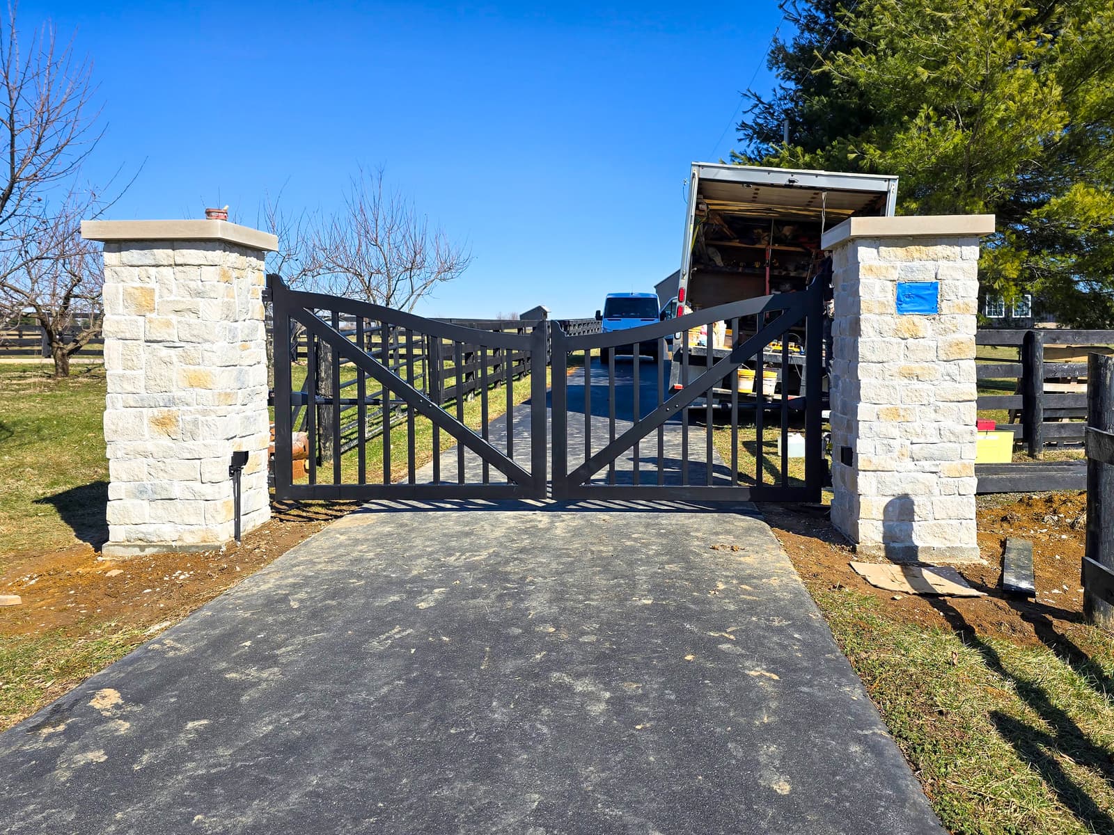 ASB Ornamental Metal Gate And Liftmaster Motor Installation photo in gates work, Central Kentucky.