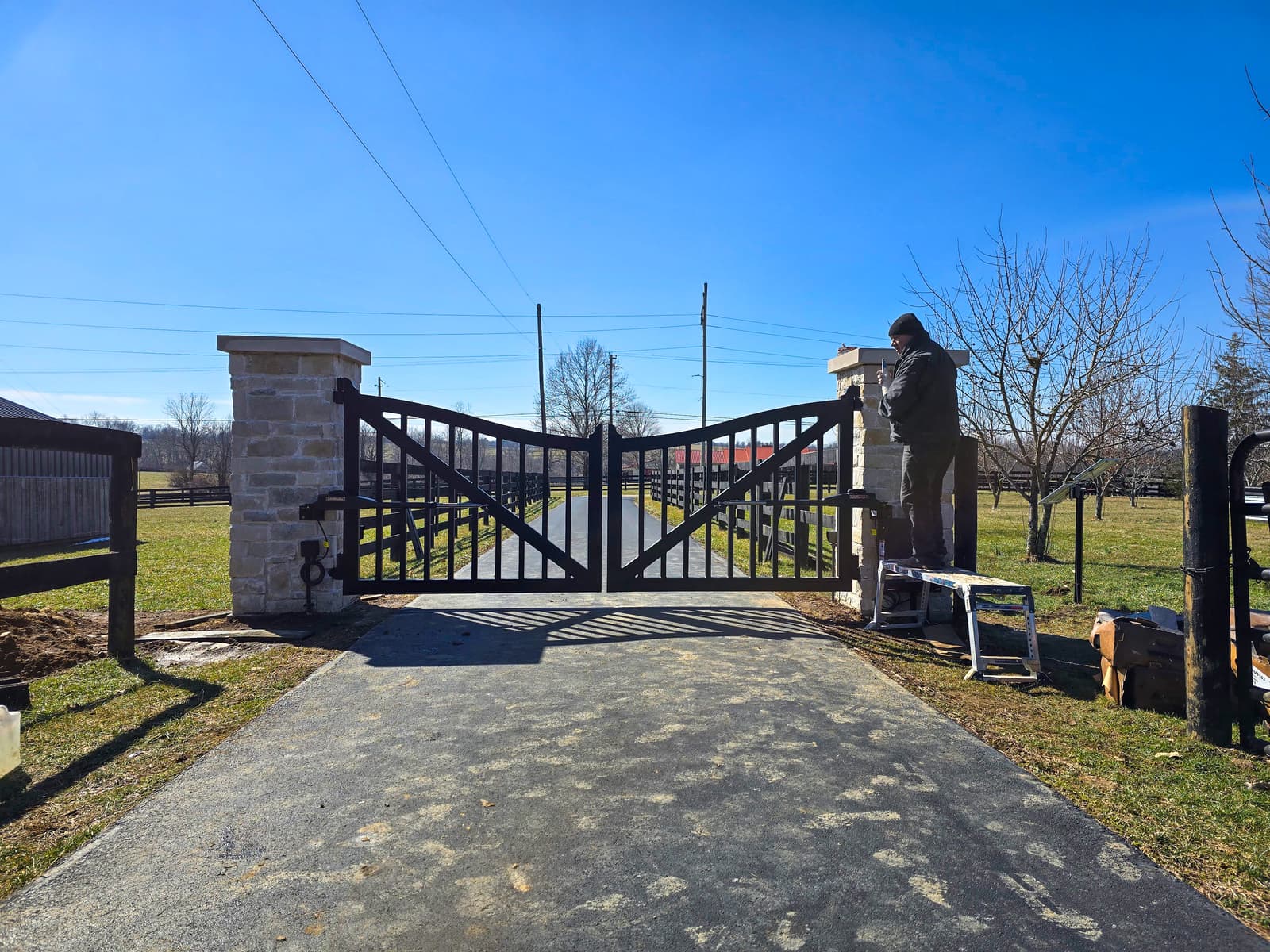 ASB Ornamental Metal Gate And Liftmaster Motor Installation photo in gates work, Central Kentucky.