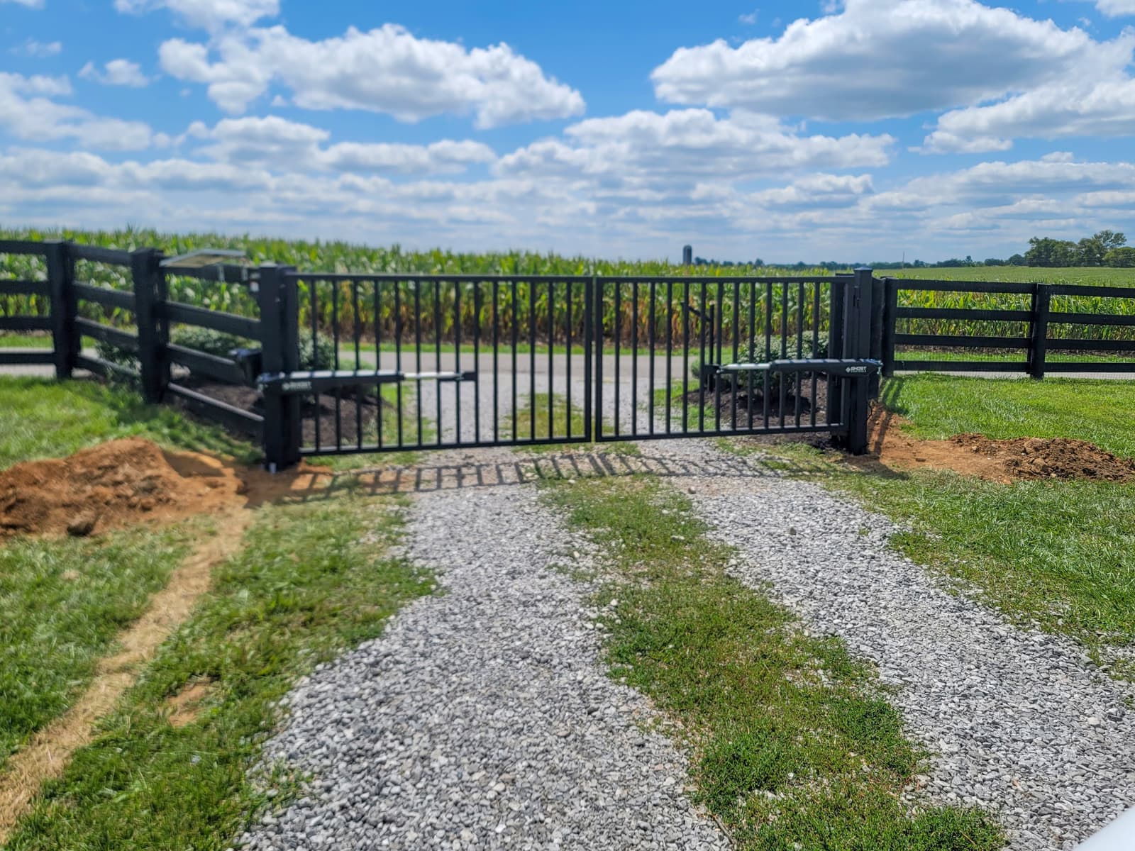 ASB Simple Flat Top Gate Fabrication Opener Installation photo in gates work, Central Kentucky.