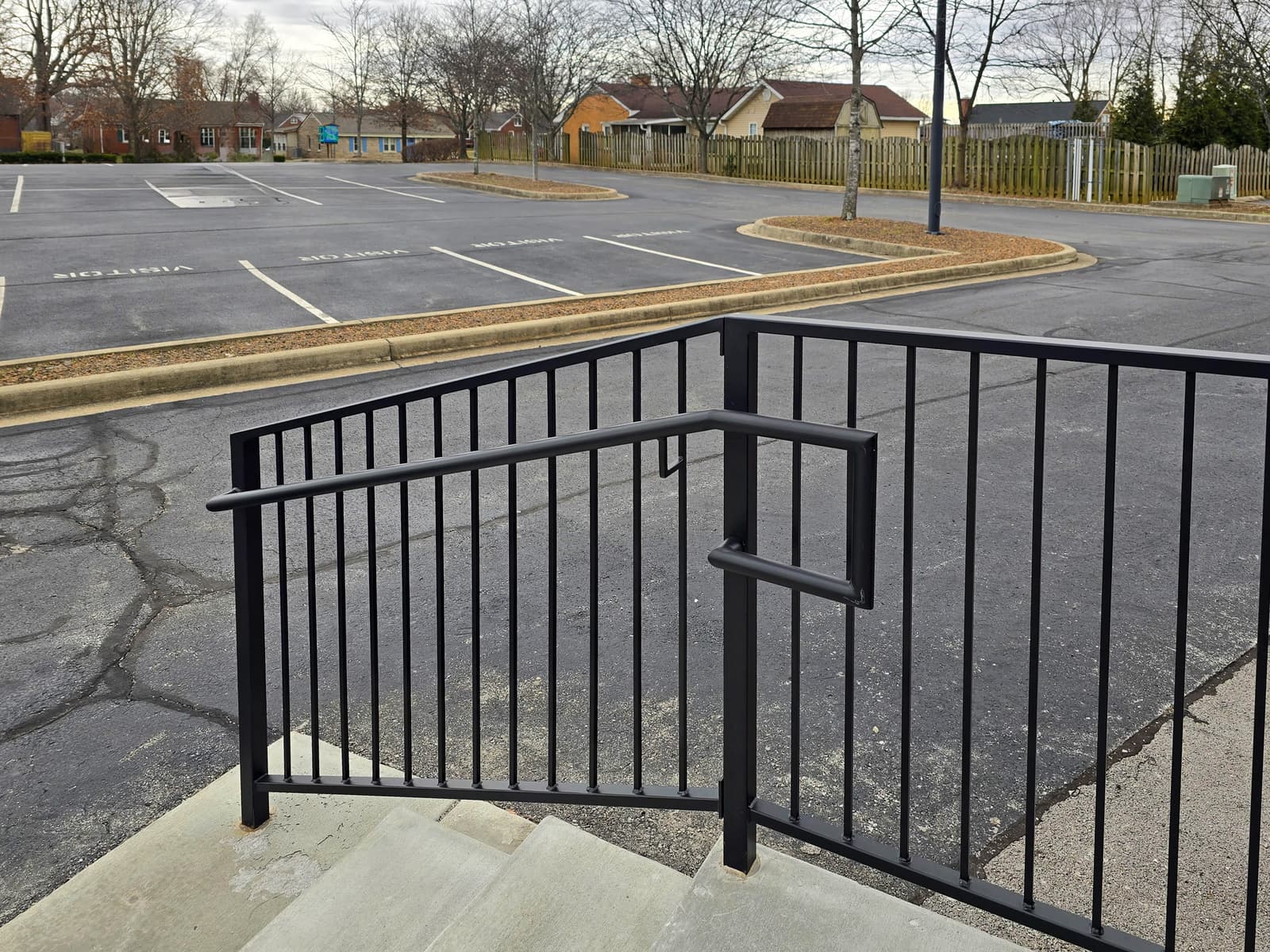 Commercial property safety railing fabricated for daily use.