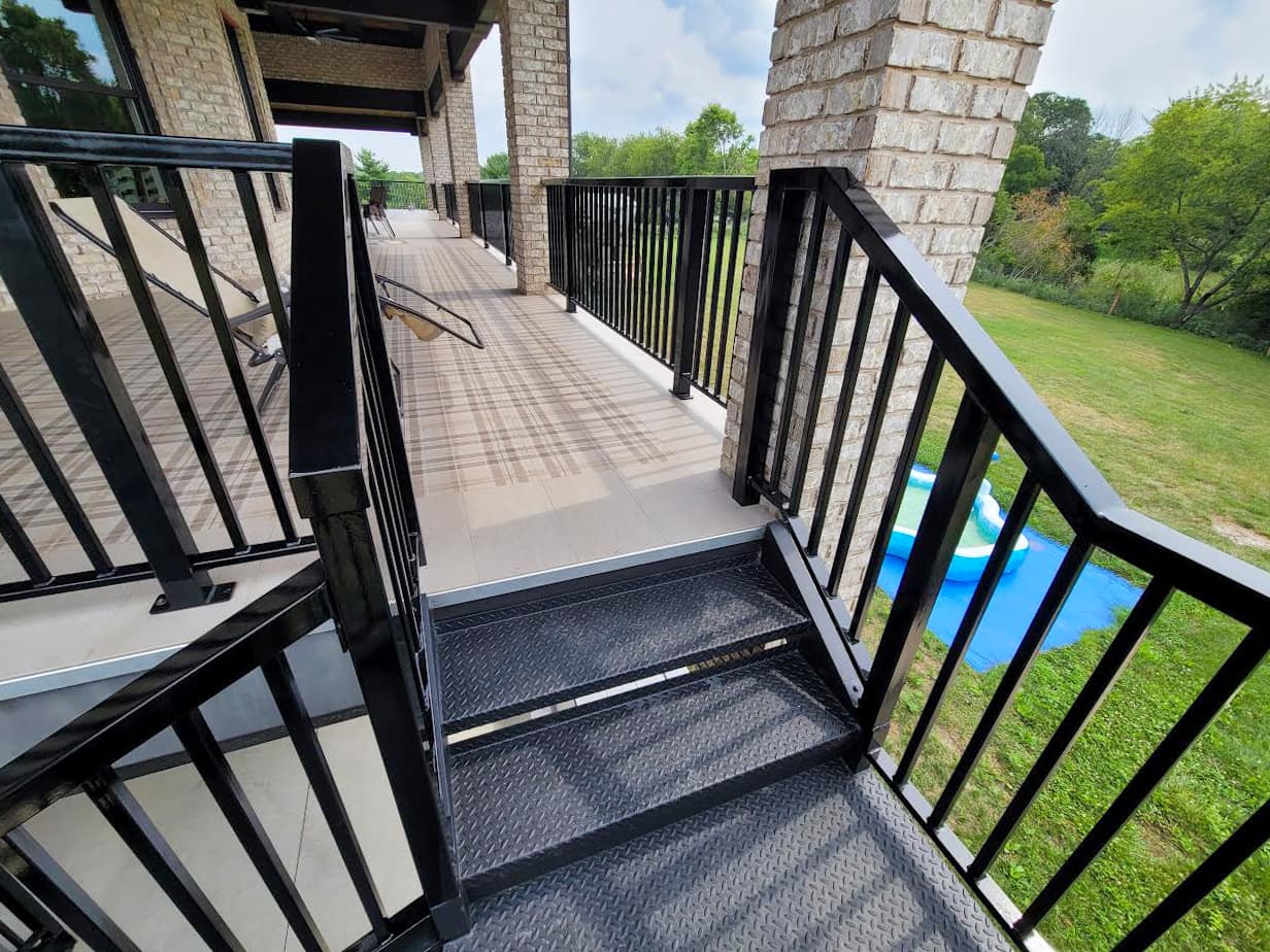 Custom metal deck railings