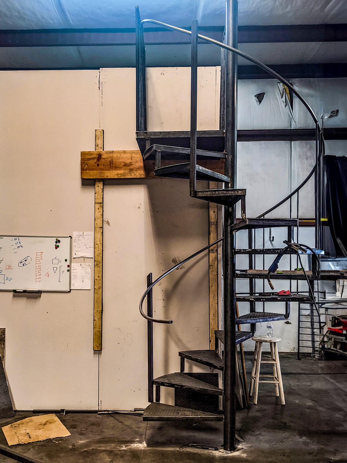 Spiral metal staircases